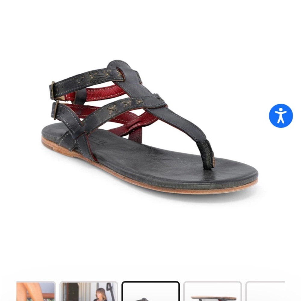 Bed Stu black leather sandals. Box included.